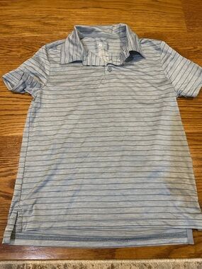 all in motion Light Blue Striped Polo Shirt Size 8